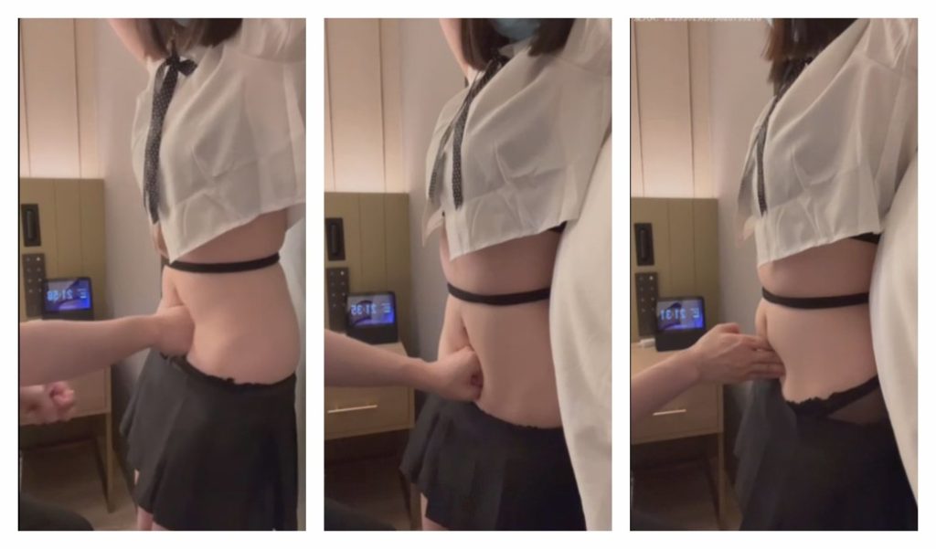 jk勒腰打小腹